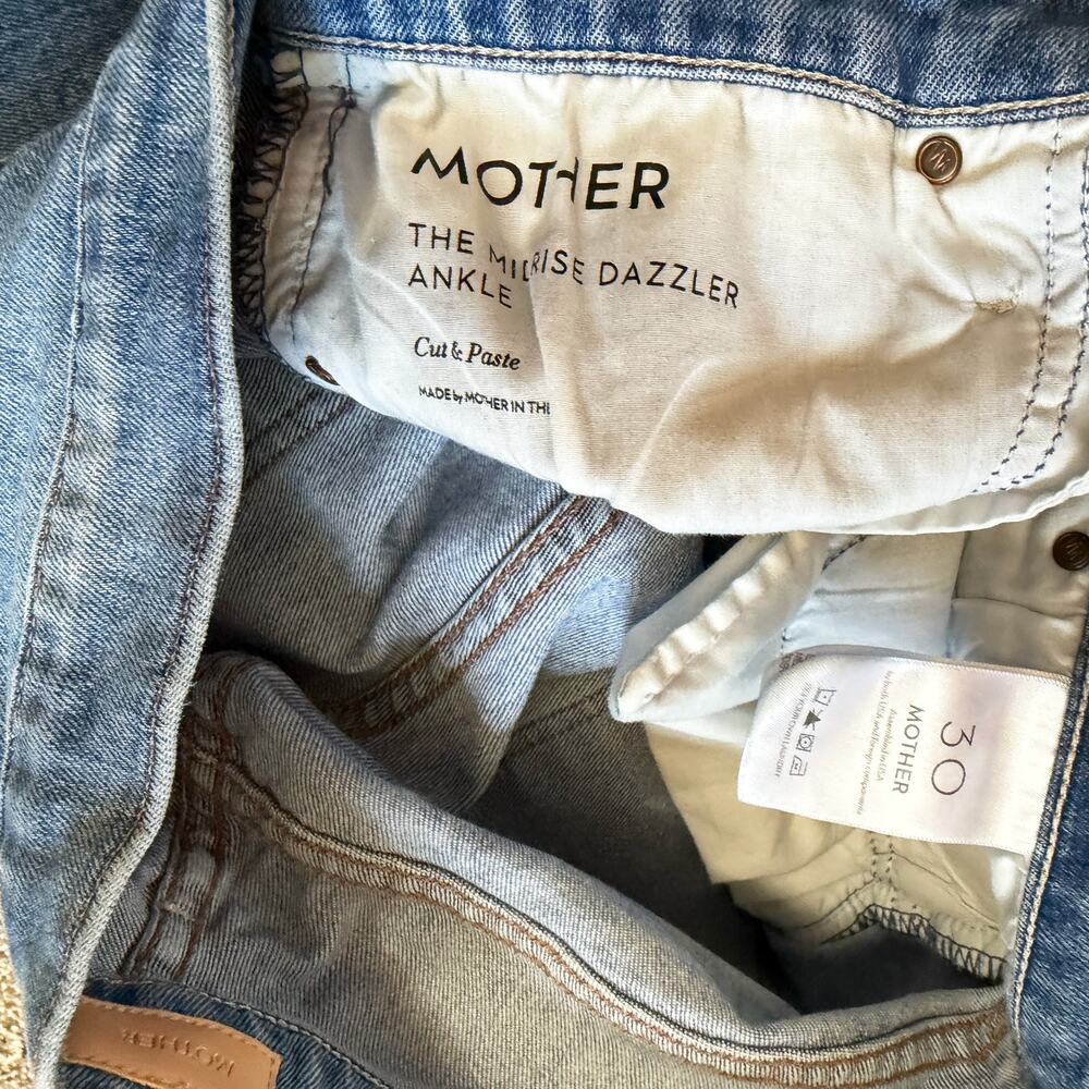 MOTHER The Mid Rise Dazzler Ankle Cut & Paste Size 30 - Picture 4 of 7